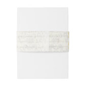 Perkament, goud en wit damast bruiloft uitnodigingen wikkel (Achterkant Voorbeeld)