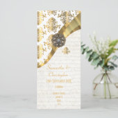 Perkament goud en wit kerk huwelijksprogramma programma (Staand voorkant)