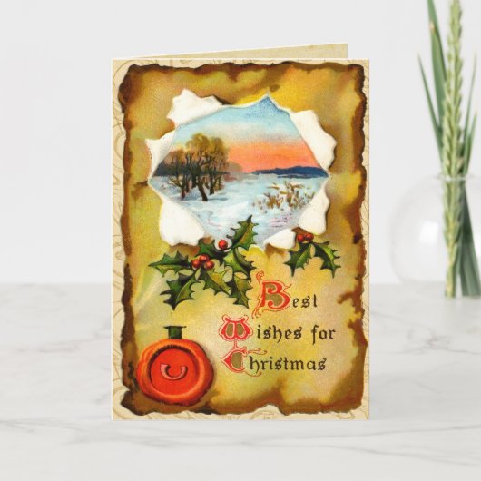 perkament kerst Kaart (Voorkant)