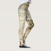 Perkament Liefdesbrief met Bloemen (10) Leggings (Rechts)