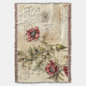  Perkament Liefdesbrief met Bloemen (1) Deken (Voorkant Verticaal)