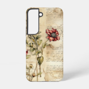  Perkament Liefdesbrief met Bloemen (1) Samsung Galaxy Hoesje