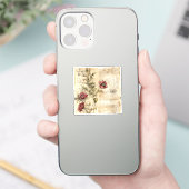  Perkament Liefdesbrief met Bloemen (1) Sticker (Telefoon)
