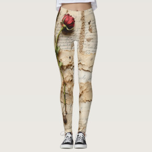  Perkament Liefdesbrief met Bloemen (2) Leggings