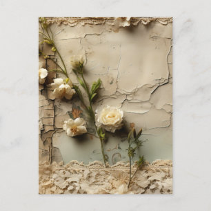 Perkament Liefdesbrief met Bloemen (3) Briefkaart