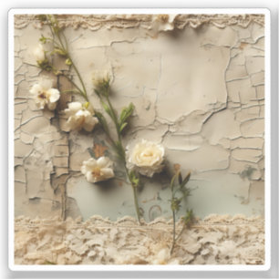 Perkament Liefdesbrief met Bloemen (3) Sticker