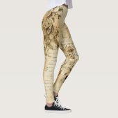 Perkament Liefdesbrief met Bloemen (5) Leggings (Rechts)