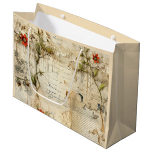  Perkament Liefdesbrief met Bloemen (6) Groot Cadeauzakje