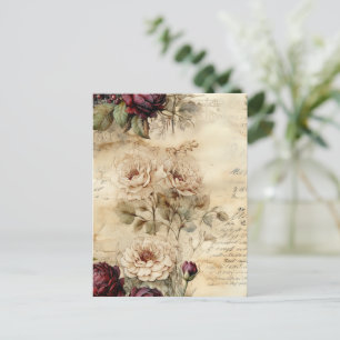  Perkament Liefdesbrief met Bloemen (7) Briefkaart