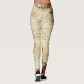 Perkament Liefdesbrief met Bloemen (7) Leggings (Achterkant)