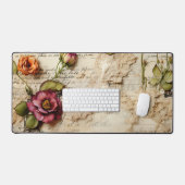 Perkament Liefdesbrief met Bloemen (8) Bureaumat (Keyboard & Muis)