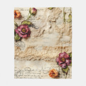  Perkament Liefdesbrief met Bloemen (8) Fleece Deken (Voorkant)