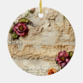  Perkament Liefdesbrief met Bloemen (8) Keramisch Ornament (Achterkant)