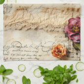  Perkament Liefdesbrief met Bloemen (8) Theedoek (Gevouwen)