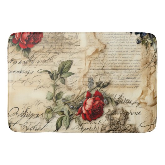  Perkament Liefdesbrief met Bloemen (9) Badmat (Voorkant)