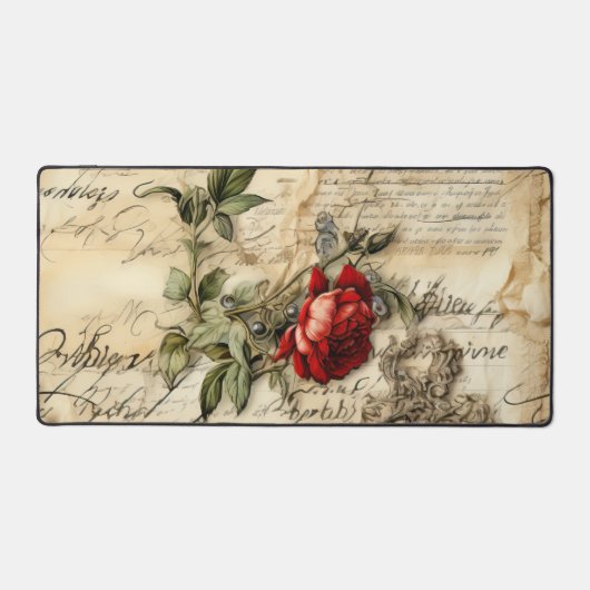 Perkament Liefdesbrief met Bloemen (9) Bureaumat (Voorkant)