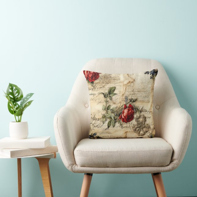  Perkament Liefdesbrief met Bloemen (9) Kussen (Stoel)