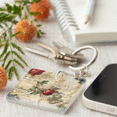  Perkament Liefdesbrief met Bloemen (9) Sleutelhanger (Voorkant Rechts)