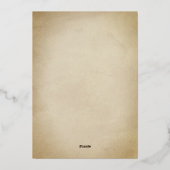  perkament met gouden bruiloft folie uitnodiging (Achterkant)