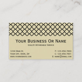  perkament met klassieke zwarte Quatrefoil Visitekaartje