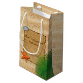 Perkament op Zandachtergrond - Kleine geschenkzak Klein Cadeauzakje (Achterkant Gekanteld)