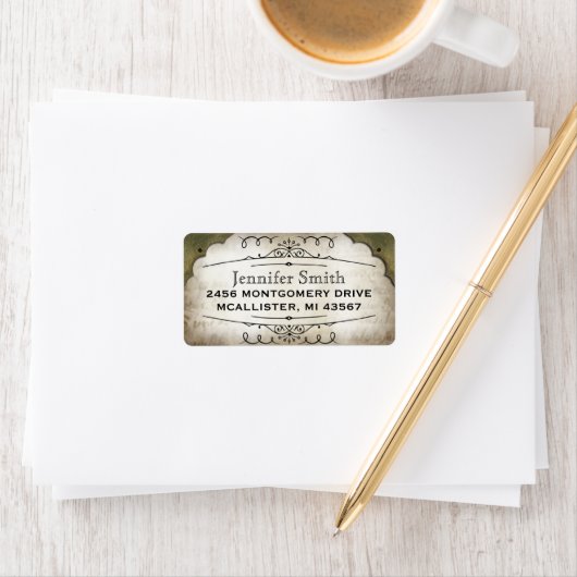 perkament papier script adreslabel etiket (Insitu)