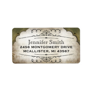  perkament papier script adreslabel etiket