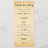 Perkament Patroon Ontwerp Trouwprogramma Programma (Achterkant)