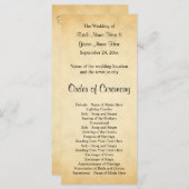 Perkament Patroon Ontwerp Trouwprogramma Programma (Voorkant / Achterkant)