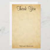 Perkament Patroon Ontwerp Wedding Dank u Briefpapier (Voorkant / Achterkant)