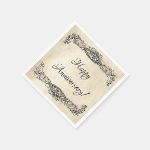  perkament Scrollwork Happy Jubileum Servet