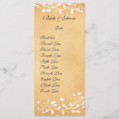  perkament White Vine Wedding Program Menu (Achterkant)