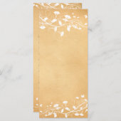  perkament White Vine Wedding Program Menu (Voorkant / Achterkant)