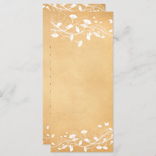  perkament White Vine Wedding Program Menu (Voorkant / Achterkant)