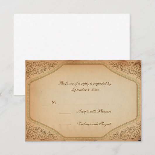  perkamentrol RSVP Kaartje (Voorkant / Achterkant)