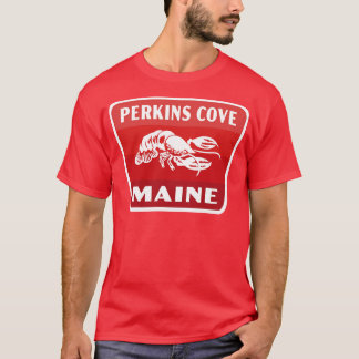 Perkins Cove Maine Retro Badge Rood T-shirt