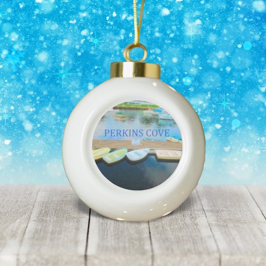 Perkins Cove Rowships Keramische Bal Ornament