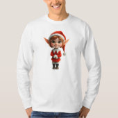 Perky Girl Christmas Elf Mannen T-shirt (Voorkant)