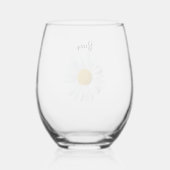 Perky White Daisy Flower Gepersonaliseerd glas (Achterkant)