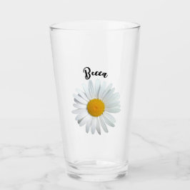Perky White Daisy Flower Gepersonaliseerd glas