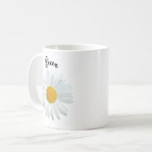 Perky White Daisy Flower Gepersonaliseerde Mok (Voorkant links)