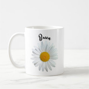 Perky White Daisy Flower Gepersonaliseerde Mok