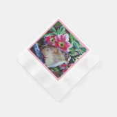 Perky Wren & Bloemen Servet (Hoek)