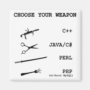 Perl, Java, C Sharp, PHP, C++ programmeertaal Magneet