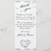 Perle blanche/Argent - Menu Monogramme & Merci (Dos)