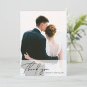 Perle blanche opaque | Carte Mariage Merci (Debout devant)
