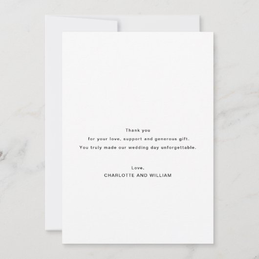 Perle blanche opaque | Carte Mariage Merci (Dos)