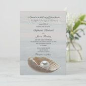 Perle dans une Faire-part de mariage Shell (Debout devant)