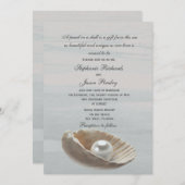 Perle dans une Faire-part de mariage Shell (Devant / Derrière)