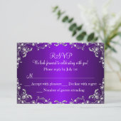 Perle d'argent pourpre Damask Sweet 16 RSVP (Debout devant)